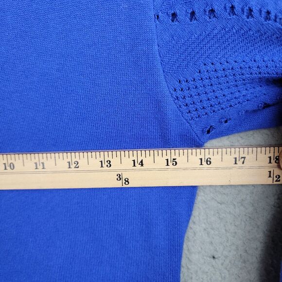 Catherine Malandrino Sweater Dress Womens M Blue Pink Lining Mobwife Bodycon - Picture 9 of 10